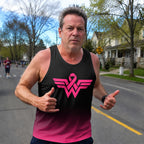 Cancer Fighter Running Tank Top Pink Ribbon Running Singlet for Men and Women