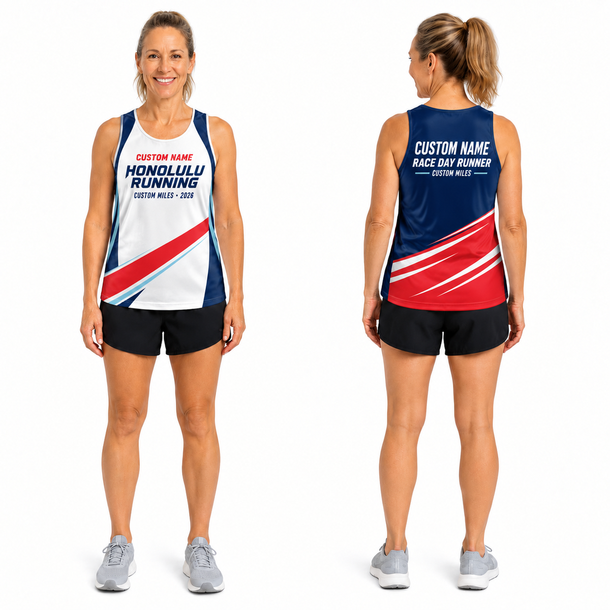 Custom Name Miles Honolulu Race Day Running Tank Top