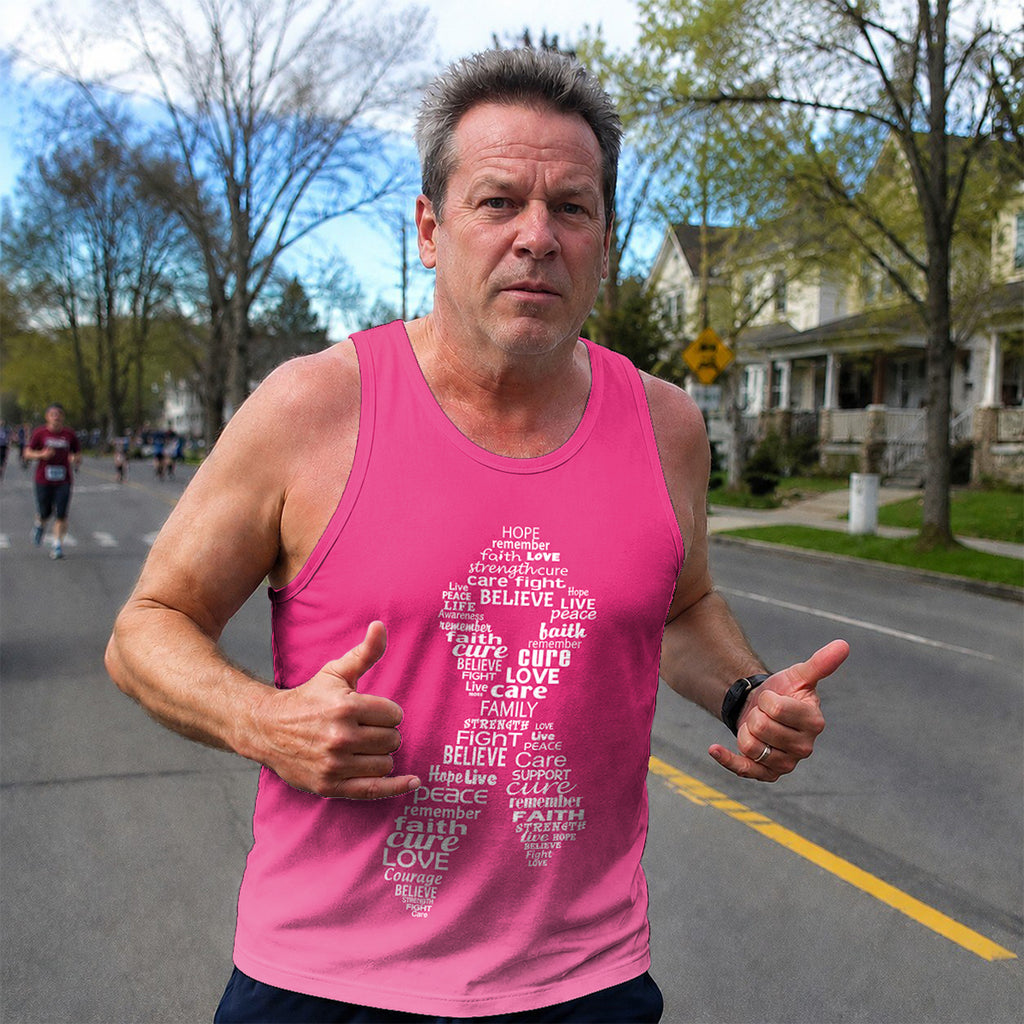 Cancer Fighter Running Tank Top Breast Cancer Awareness Running Singlet for Men and Women