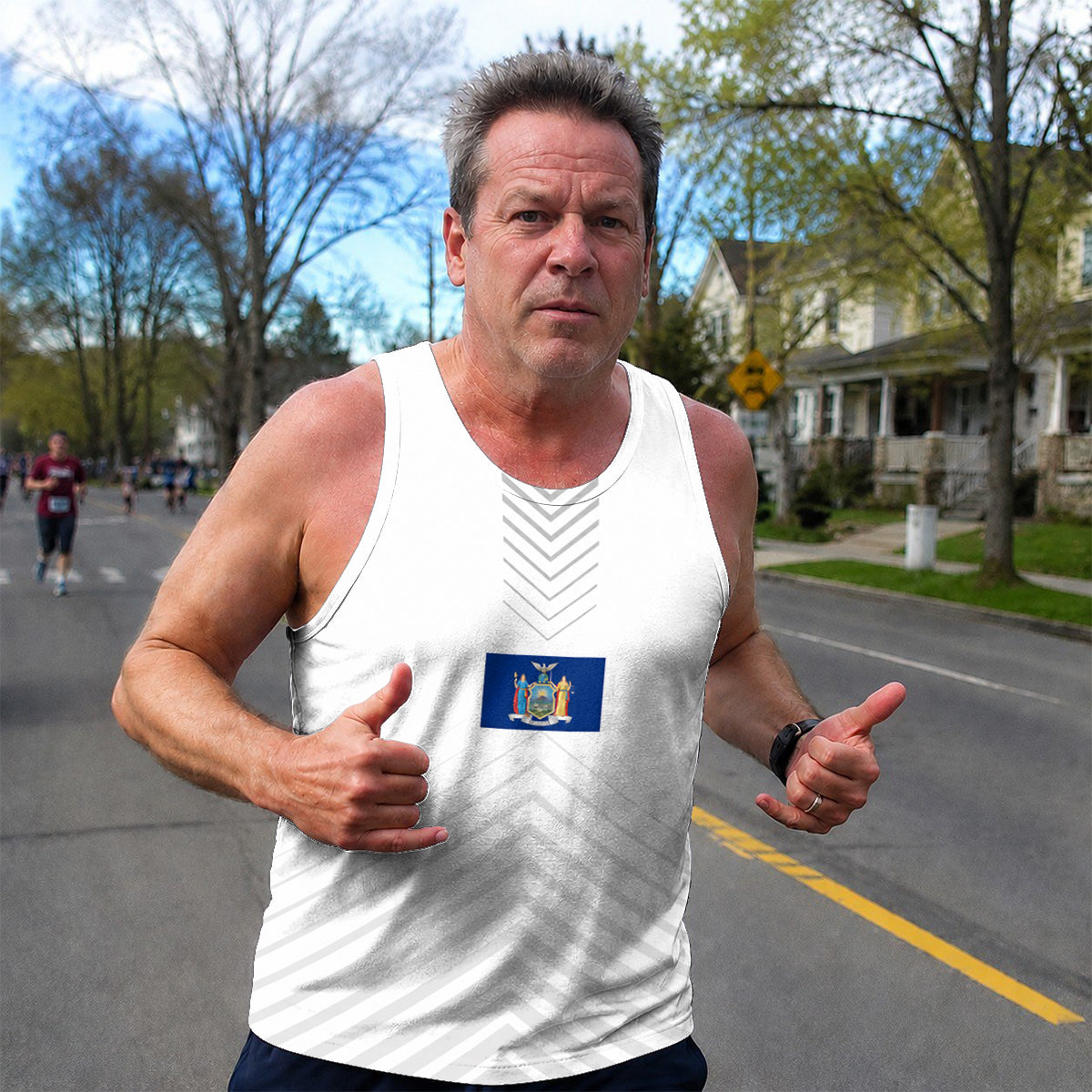 New York Running Tank Top New York State Flag Running Singlet for Men and Women