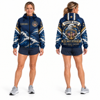 Custom Name Navy Honor Courage Commitment Running Windbreaker Jacket