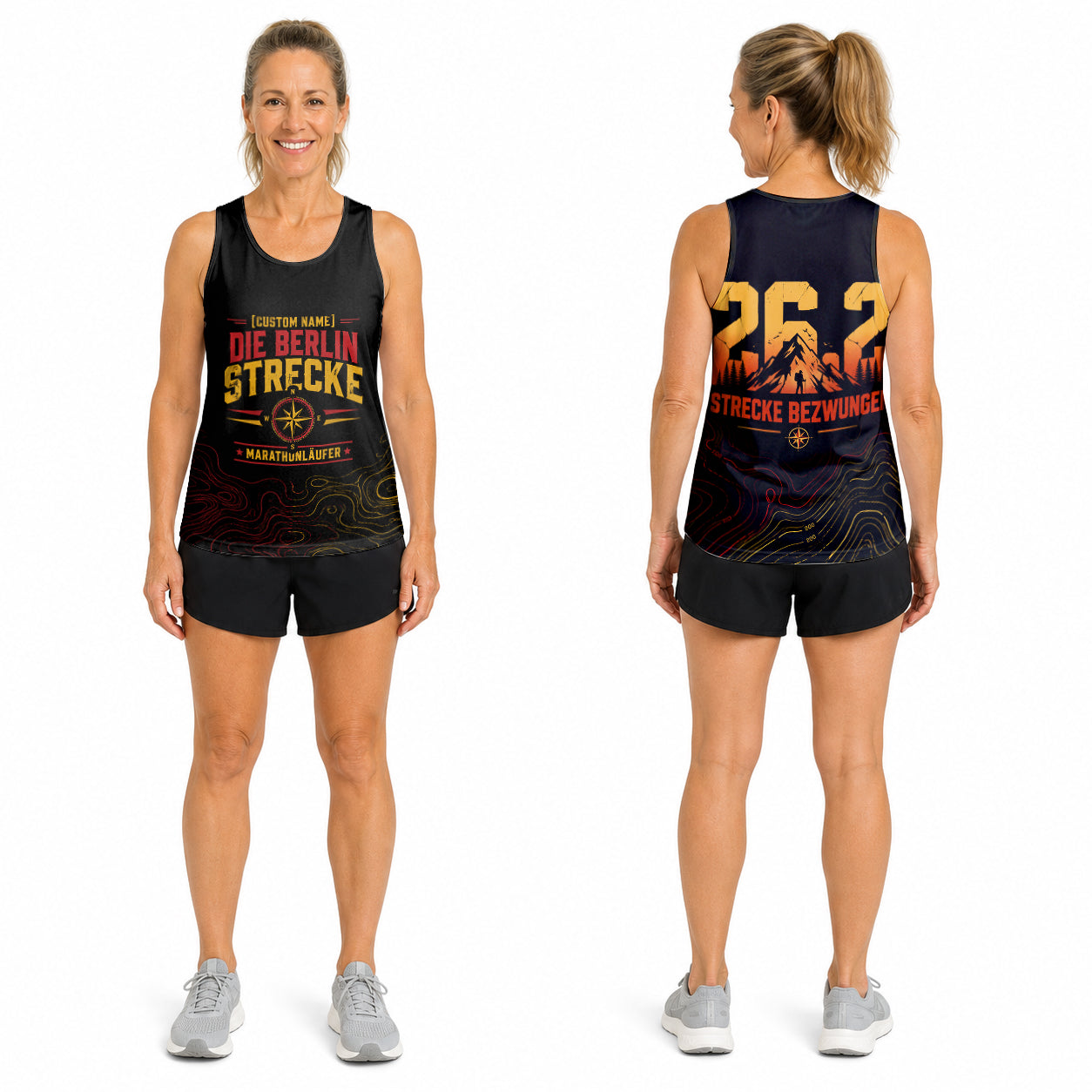 Topografische Karte Berlin Wettkampftag Lauf-Tanktop