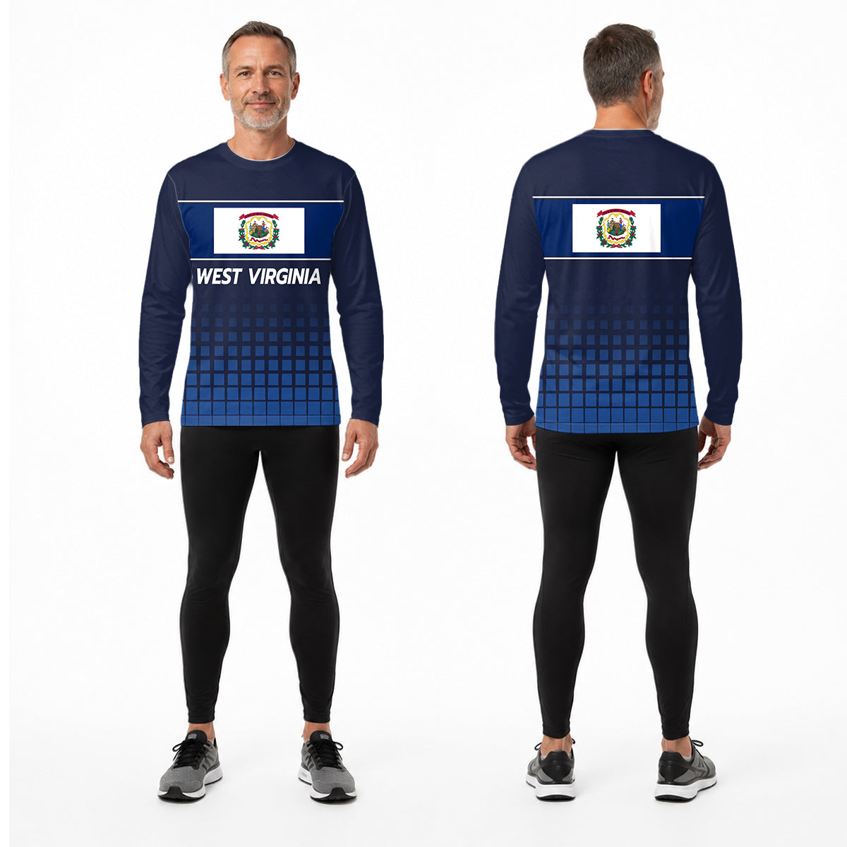 West Virginia State Pride Long Sleeve Running T-Shirt