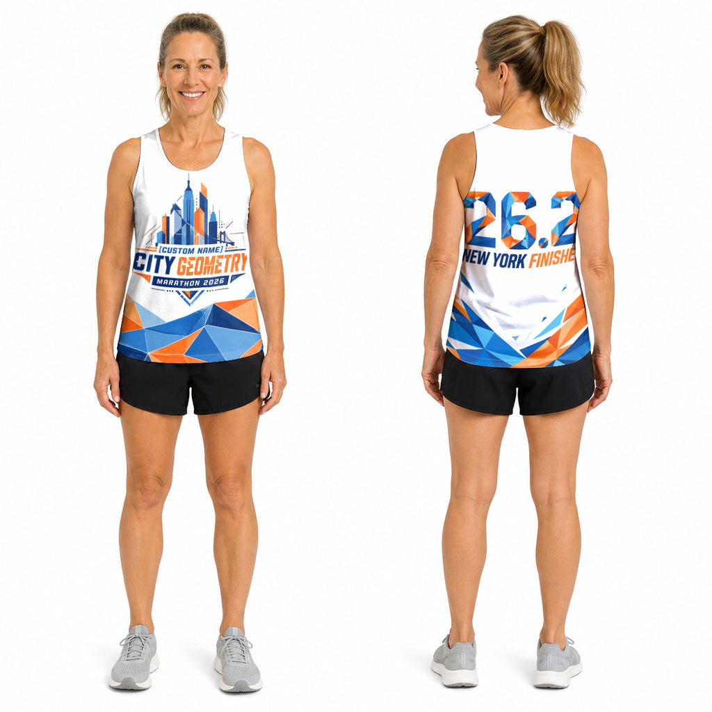 Abstract Geometric City The NYC Race Day Running Tank Top