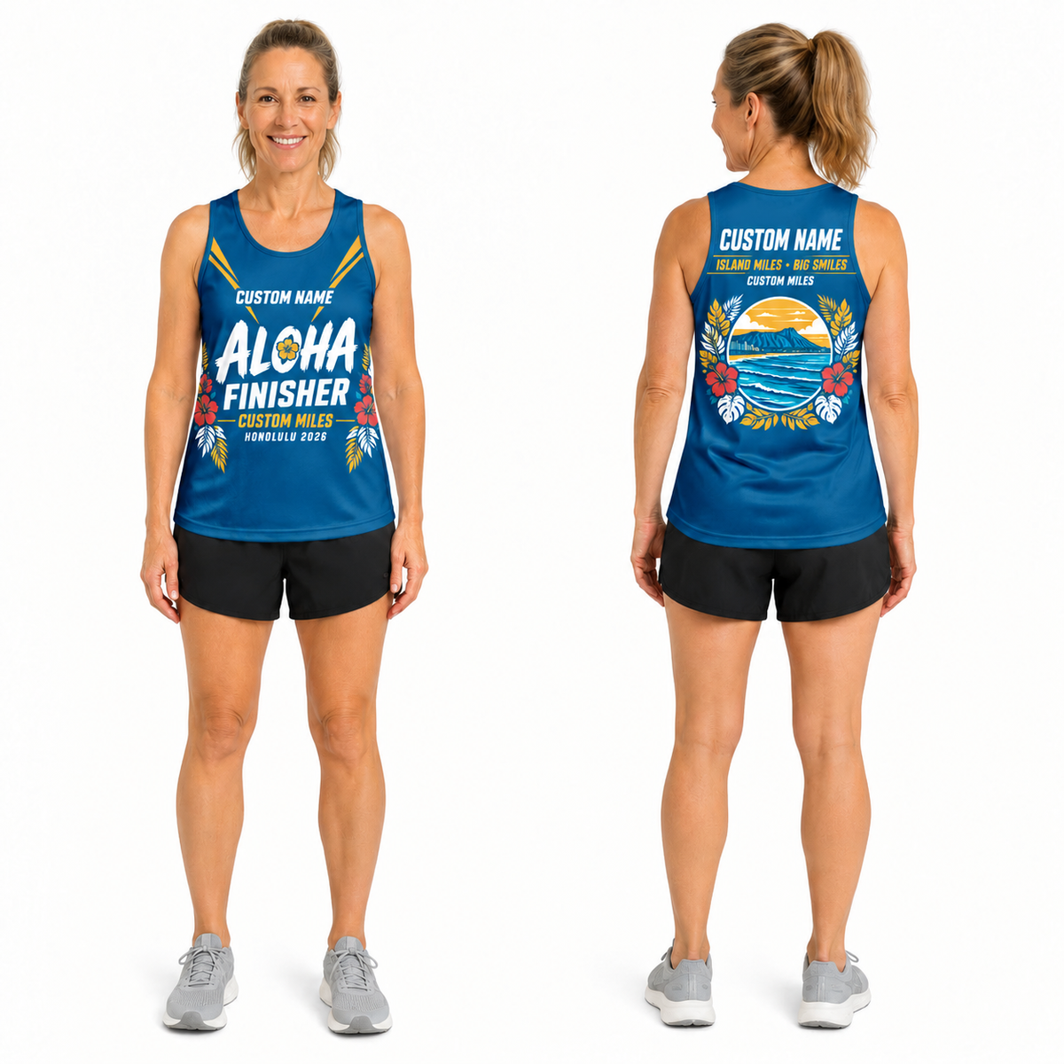Custom Name Miles Aloha Island Victory Running Tank Top