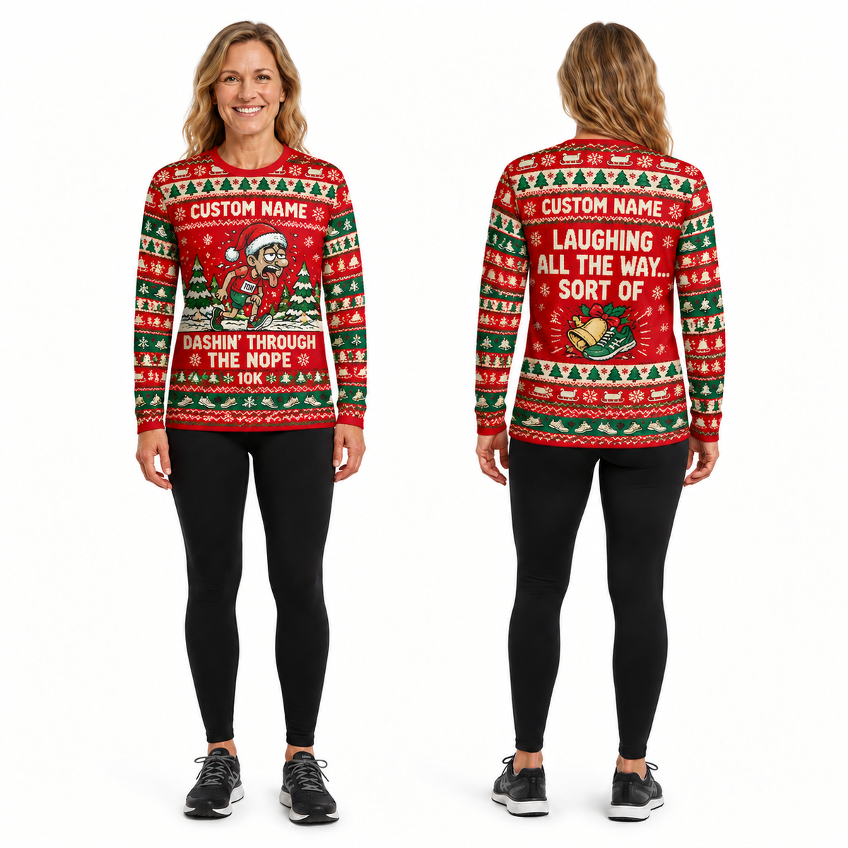 Custom Name Dashin’ Through the Nope Running Long Sleeve Shirt