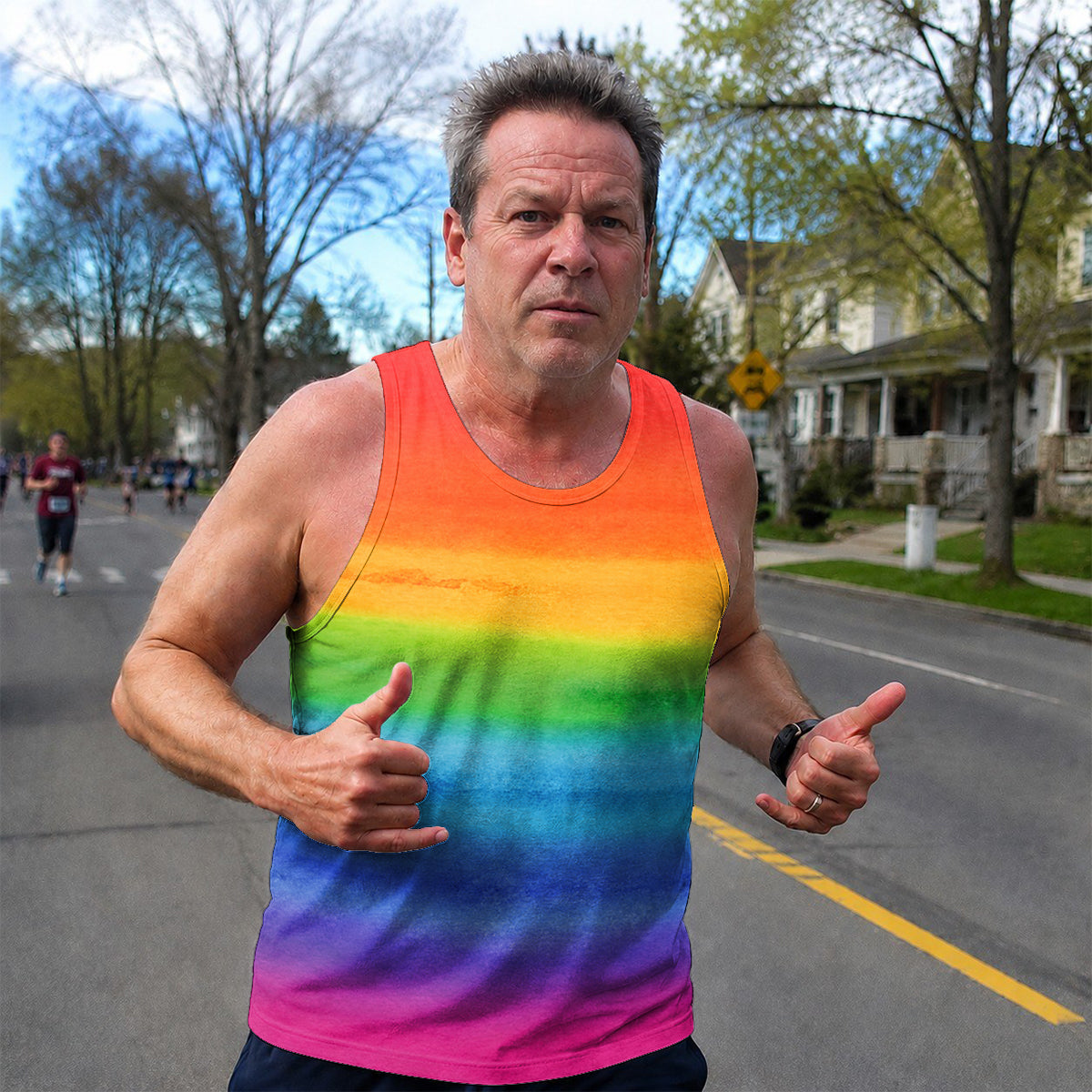 LGBT Pride Running Tank Top Rainbow Running Singlet for Men and Women