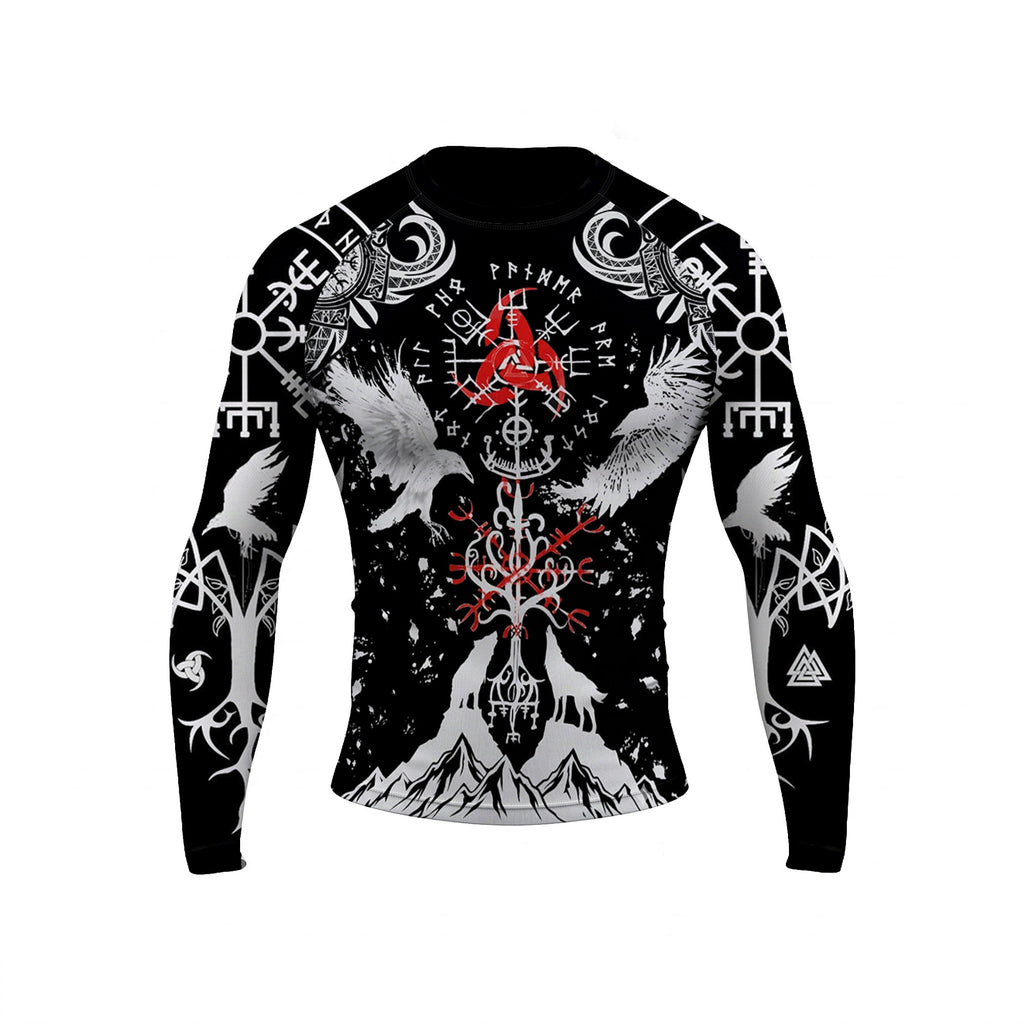 Shadows of Valhalla The Raven & Wolf BJJ Rash Guard