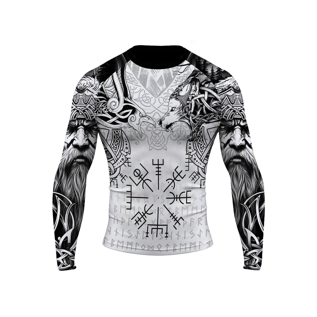 Odin’s Gaze The Fenrir & Vegvísir Guardian BJJ Rash Guard