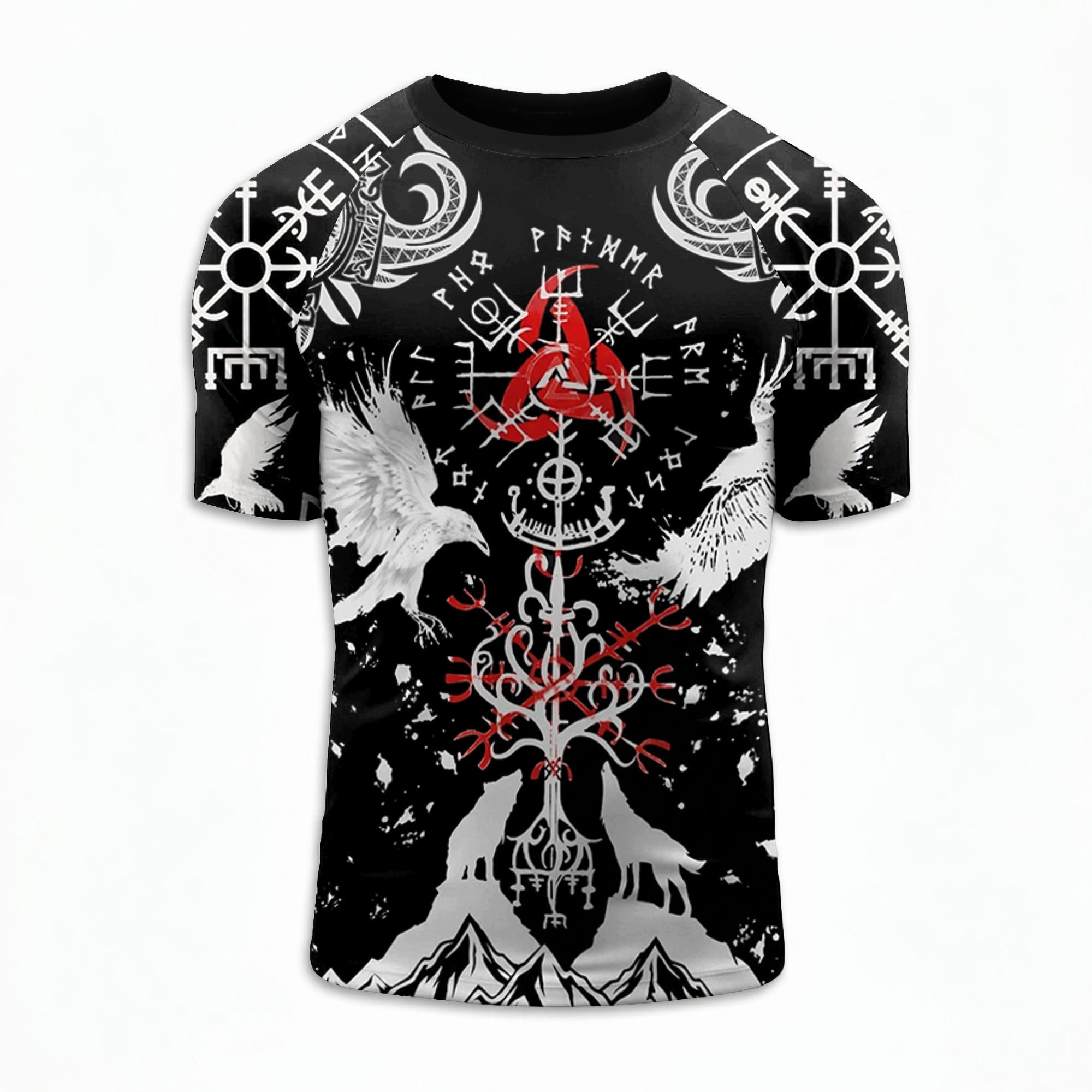 Shadows of Valhalla The Raven & Wolf BJJ Rash Guard