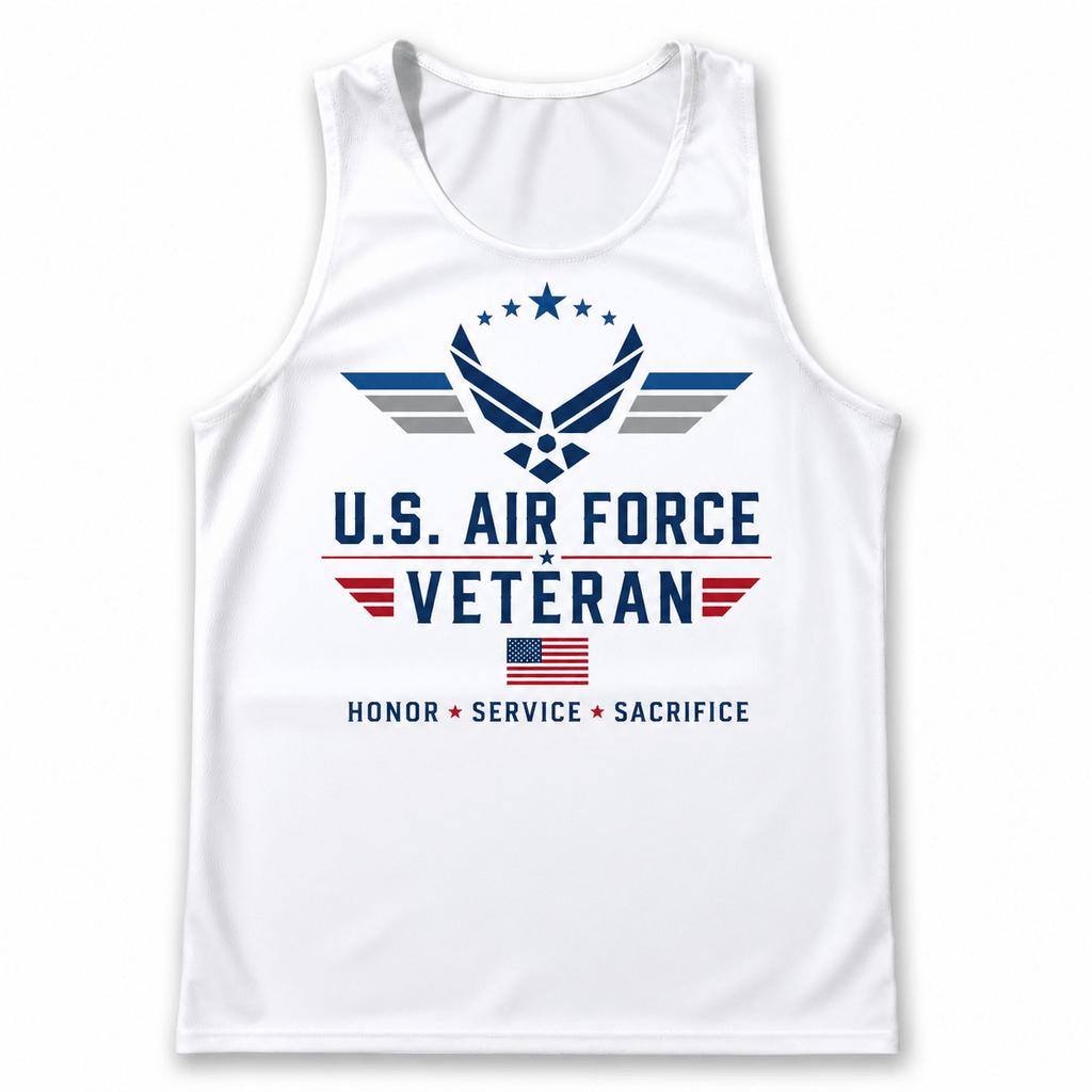 Veteran Running Tank Top - Proud Air Force Veteran Tech Running Singlet