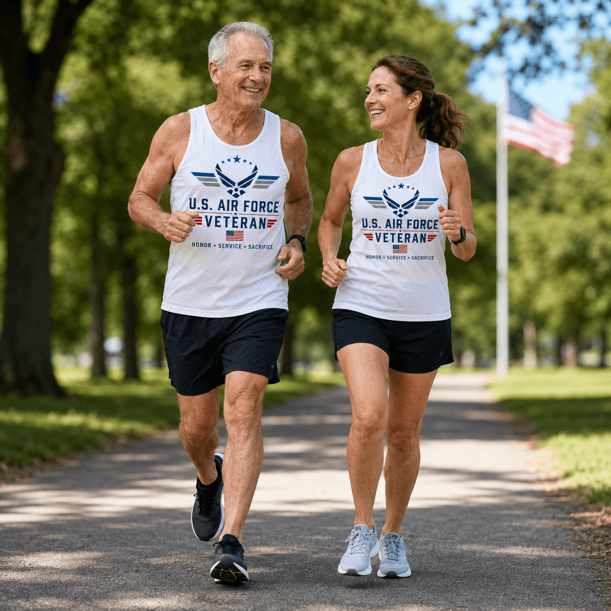 Veteran Running Tank Top - Proud Air Force Veteran Tech Running Singlet