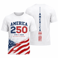 Patriotic Running T-Shirt - America 1776 2026 Tech Running Tee