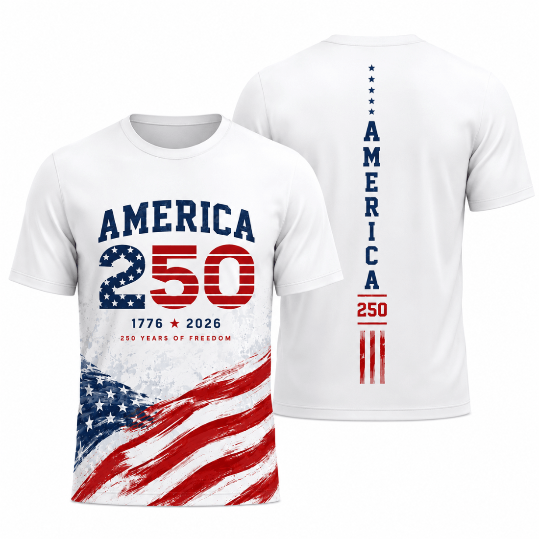 America 1776 2026 Tech Running T-Shirt