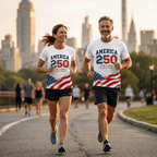 Patriotic Running T-Shirt - America 1776 2026 Tech Running Tee