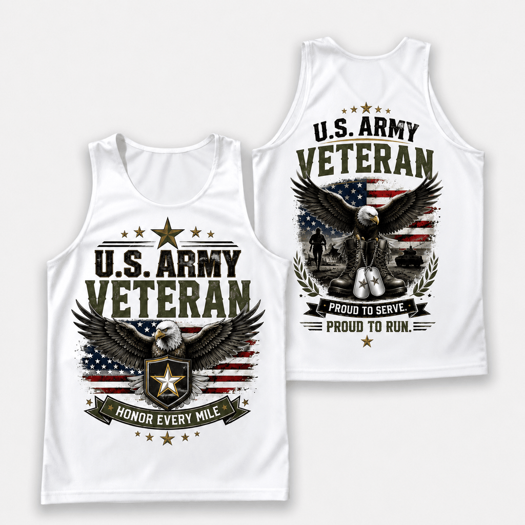 Veteran Running Tank Top - Army Veteran Tech Running Singlet