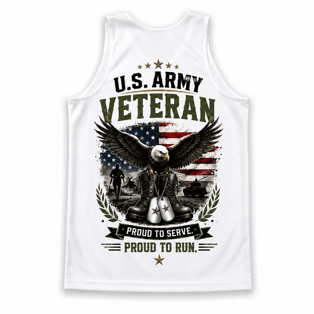 Veteran Running Tank Top - Army Veteran Tech Running Singlet
