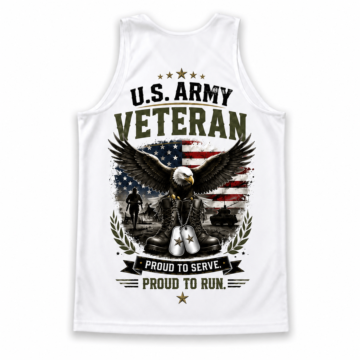 Veteran Running Tank Top - Army Veteran Tech Running Singlet