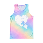 Autism Awareness Heart Puzzle Piece Running Singlet Unisex Tank Top