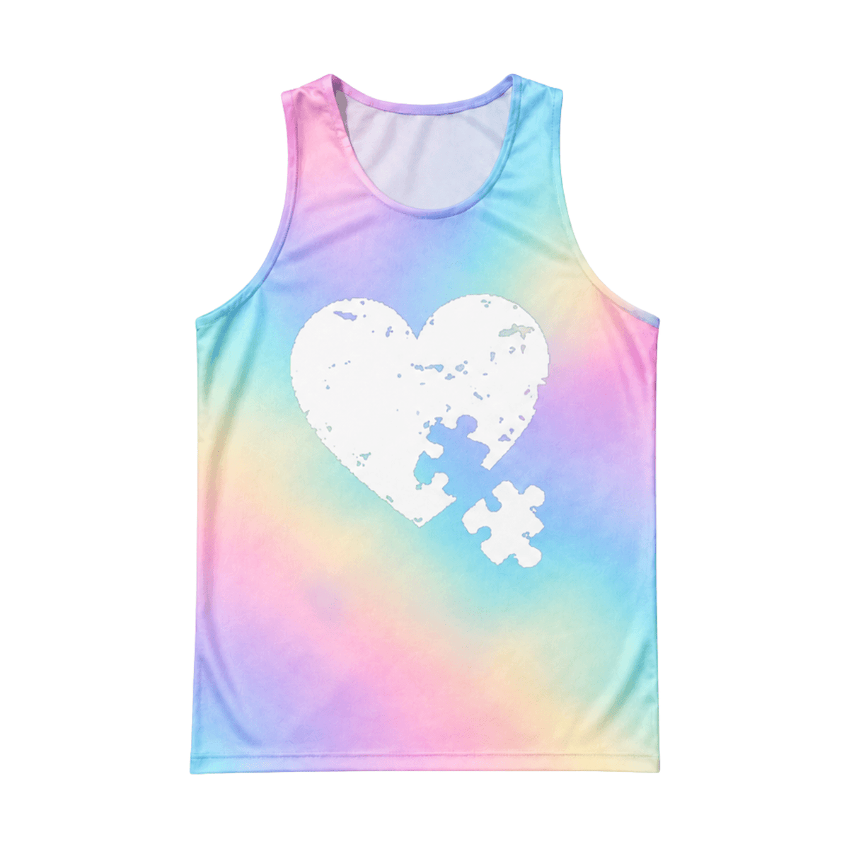Autism Awareness Heart Puzzle Piece Running Singlet Unisex Tank Top