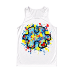 Autism Awareness Puzzle Heart Running Singlet Unisex Tank Top