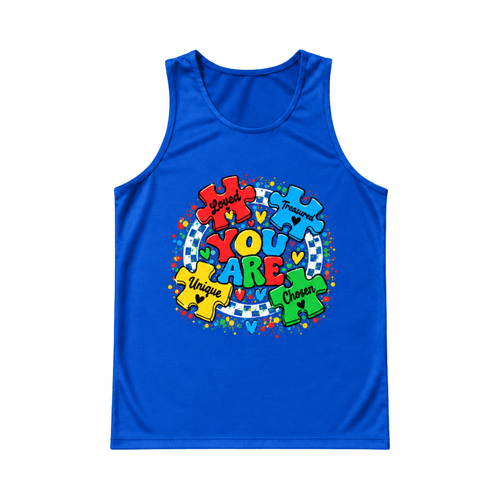 Autism One Of A Kind Puzzle Heart Running Singlet Unisex Tank Top