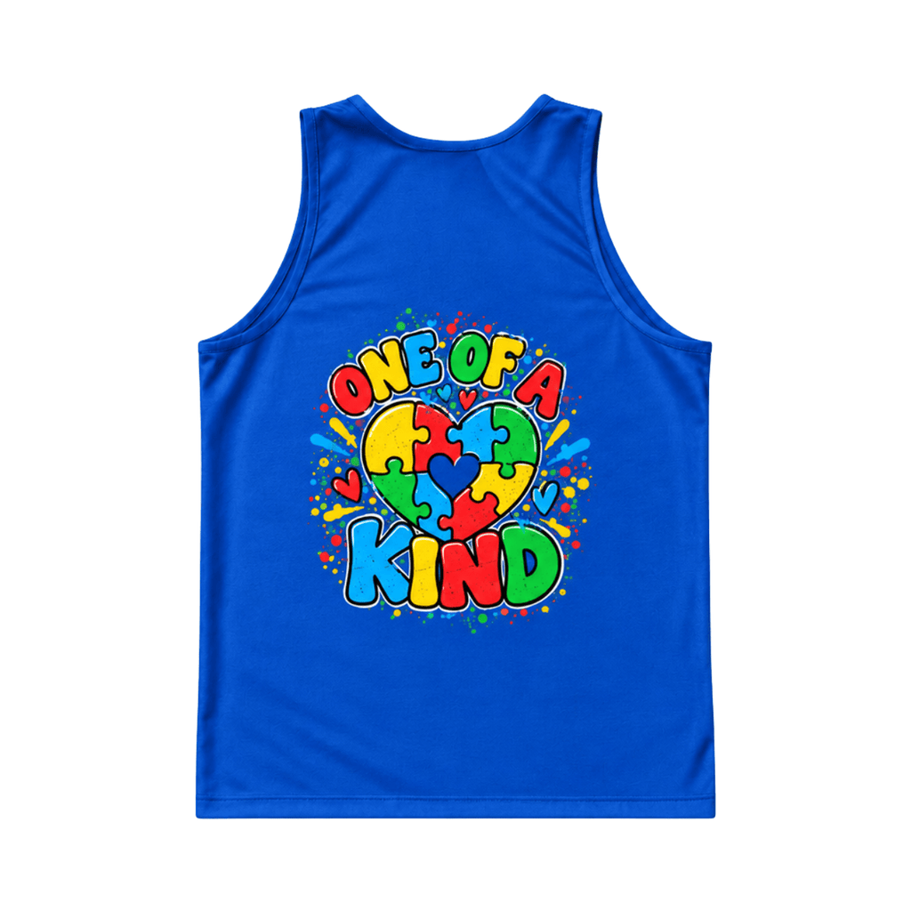 Autism One Of A Kind Puzzle Heart Running Singlet Unisex Tank Top