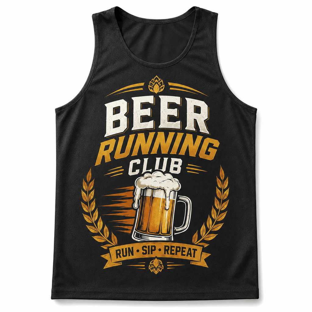 Beer Running Tank Top Run Sip Repeat Beer Club Running Singlet for Men and Women
