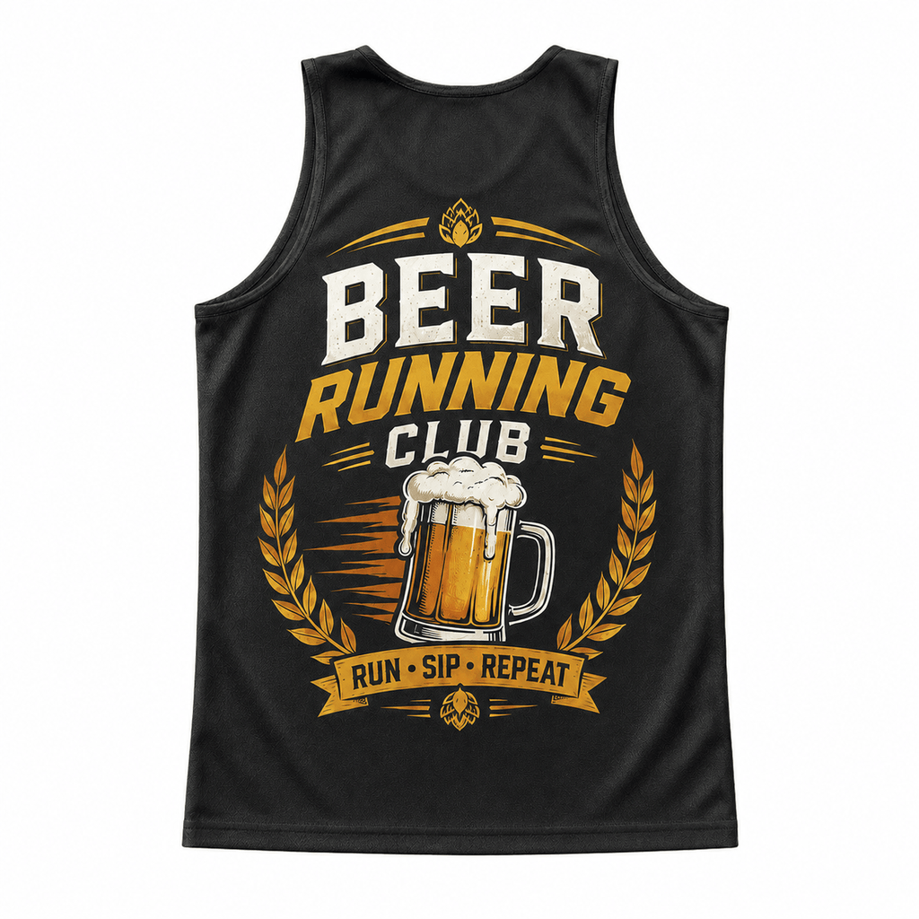 Beer Running Tank Top Run Sip Repeat Beer Club Running Singlet for Men and Women
