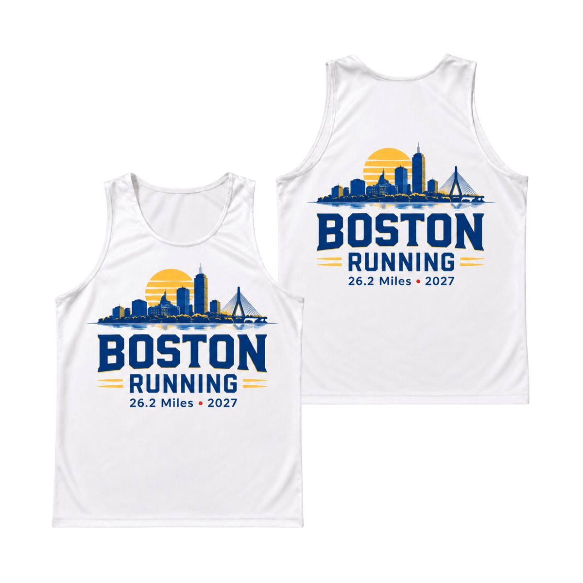 Boston Running 26.2 2027 Running Singlet Unisex Marathon Tank Top