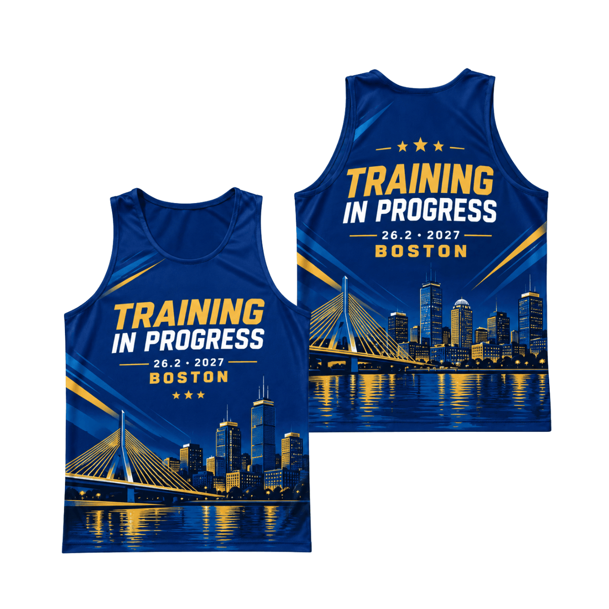 Boston Training 26.2 2027 Running Singlet Unisex Marathon Tank Top