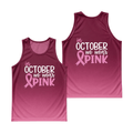 Breast Cancer Running Tank Top In October We Wear Pink Running Singlet for Men and Women