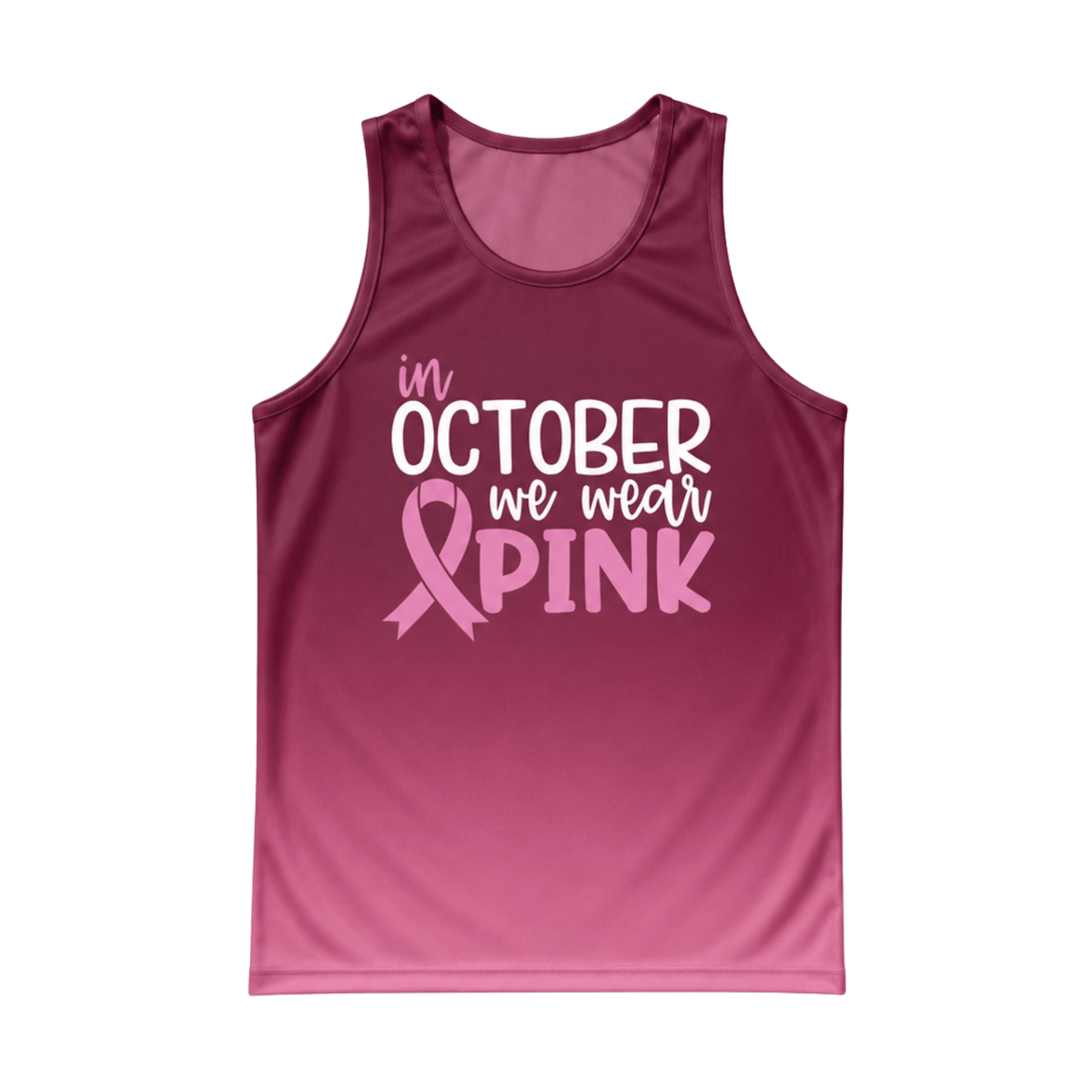 Breast Cancer Running Tank Top In October We Wear Pink Running Singlet for Men and Women