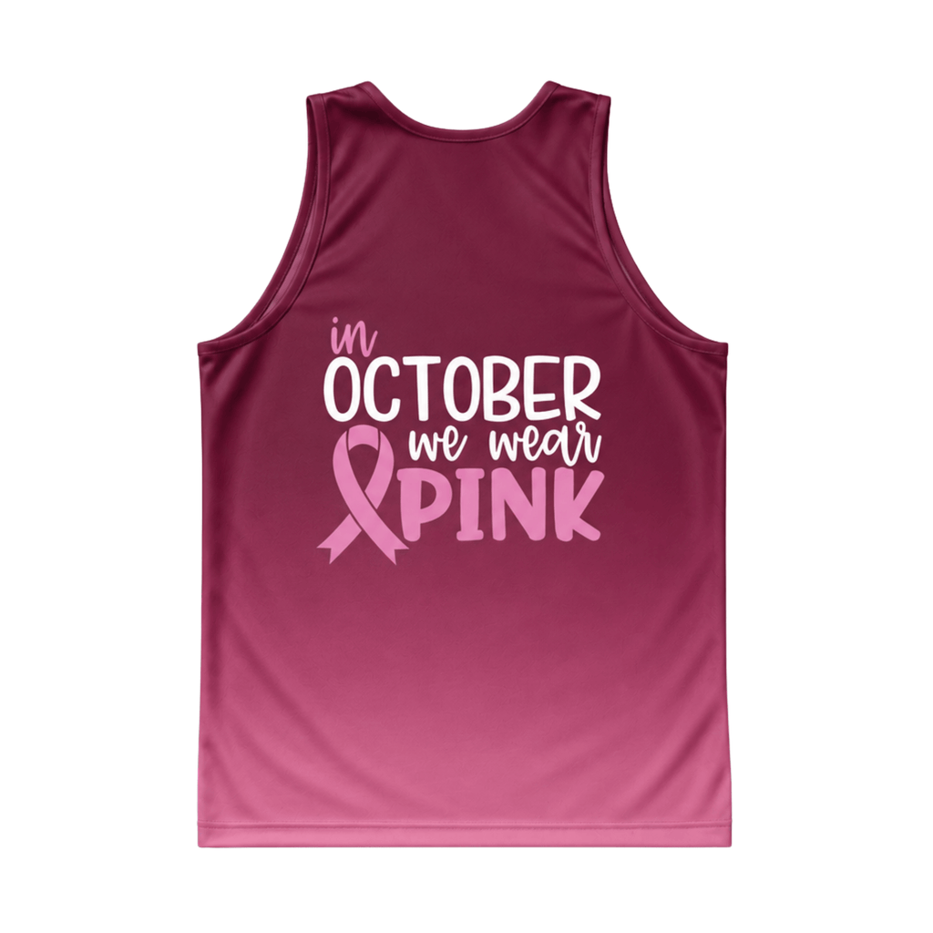 Breast Cancer Running Tank Top In October We Wear Pink Running Singlet for Men and Women