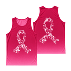 Breast Cancer Running Tank Top Ribbon of Strength Running Singlet for Men and Women