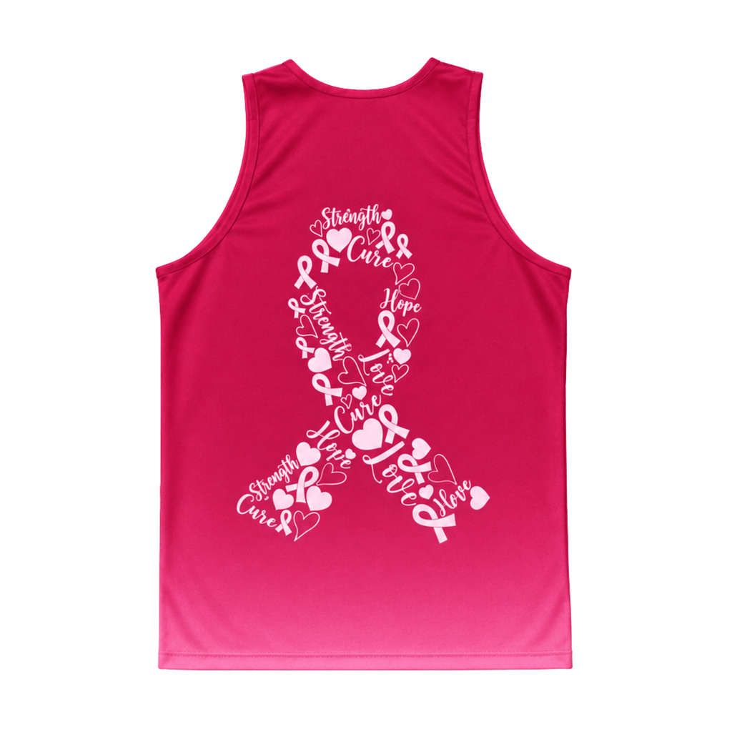 Breast Cancer Running Tank Top Ribbon of Strength Running Singlet for Men and Women