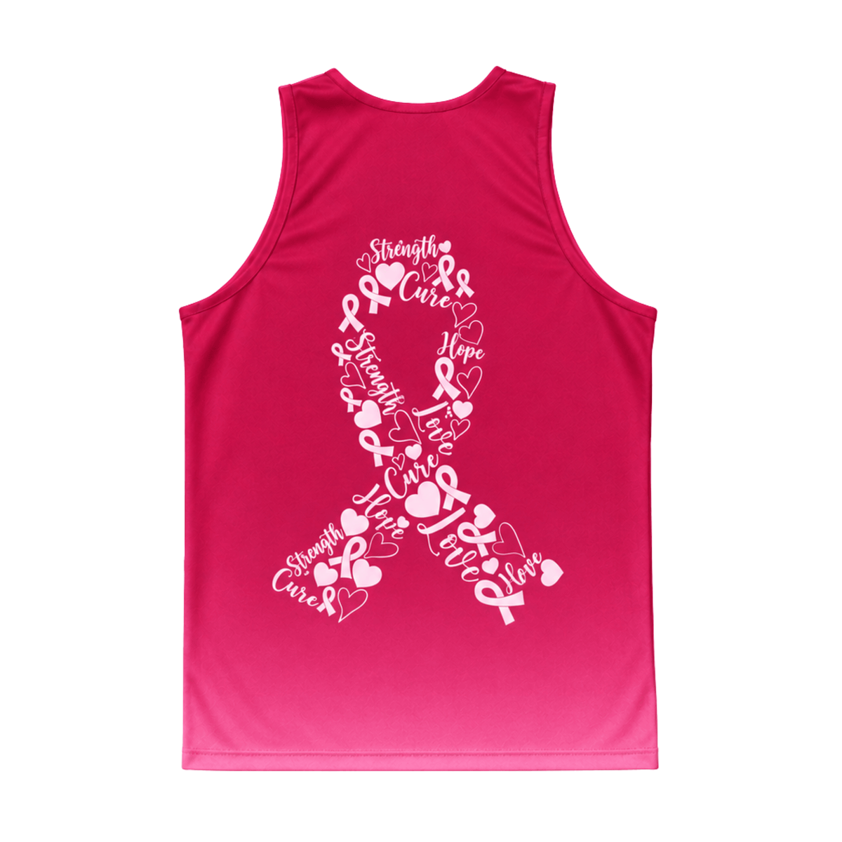 Breast Cancer Running Tank Top Ribbon of Strength Running Singlet for Men and Women