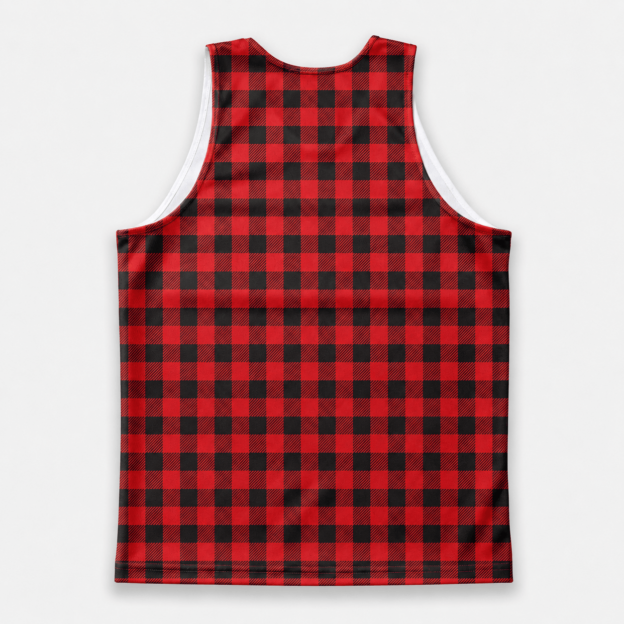 Buffalo Plaid Running Tank Top Red and Black Checkered Pattern Running Singlet for Men and Women