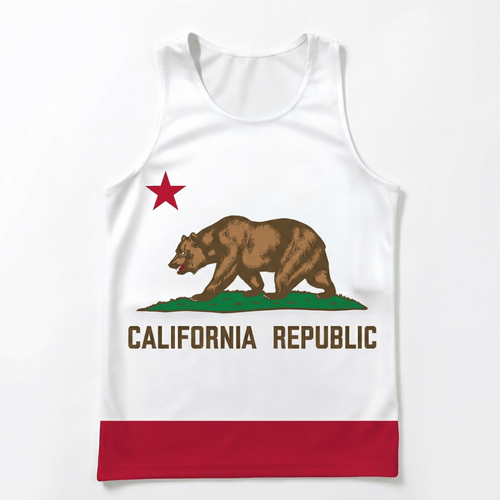 California Running Tank Top - State Pride Tech Running Singlet