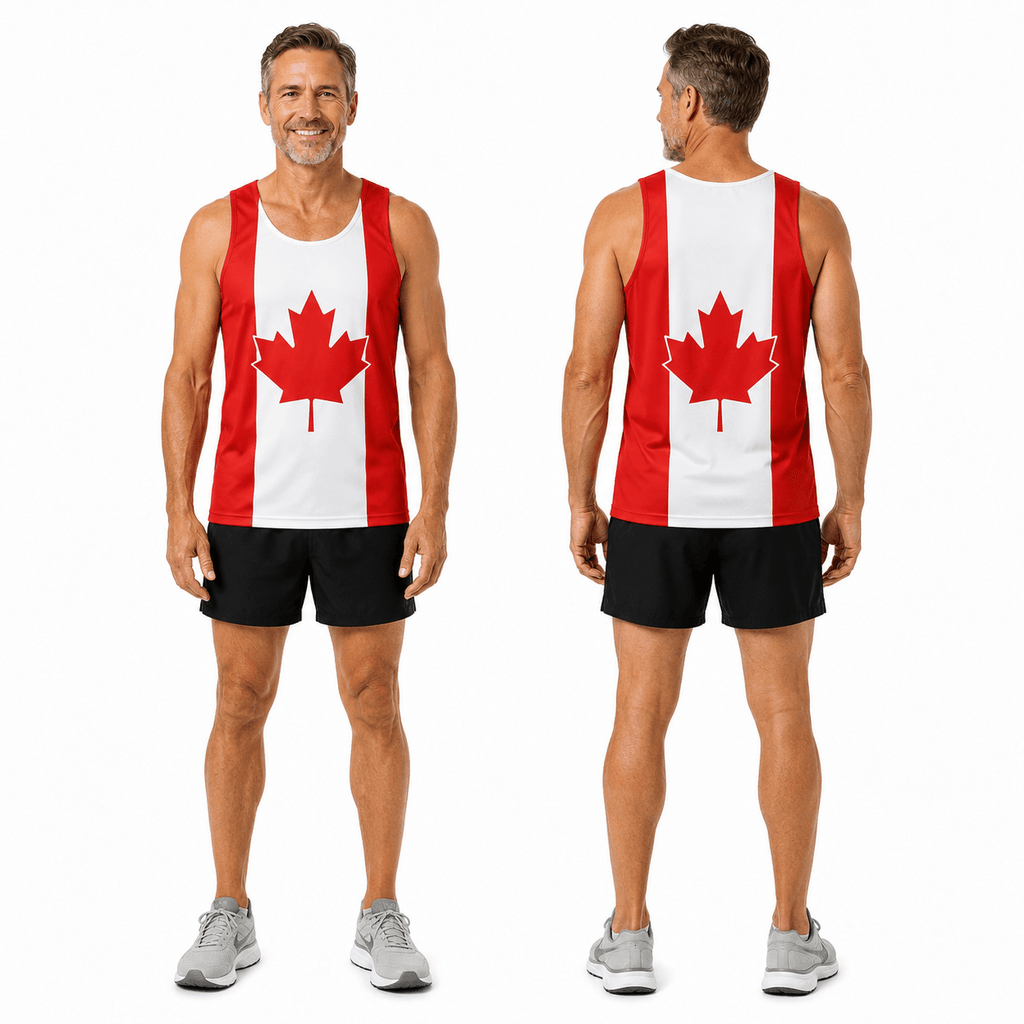 Canada Running Tank Top Canada Flag Running Singlet for Men and Women