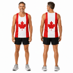 Canada Running Tank Top Canada Flag Running Singlet for Men and Women