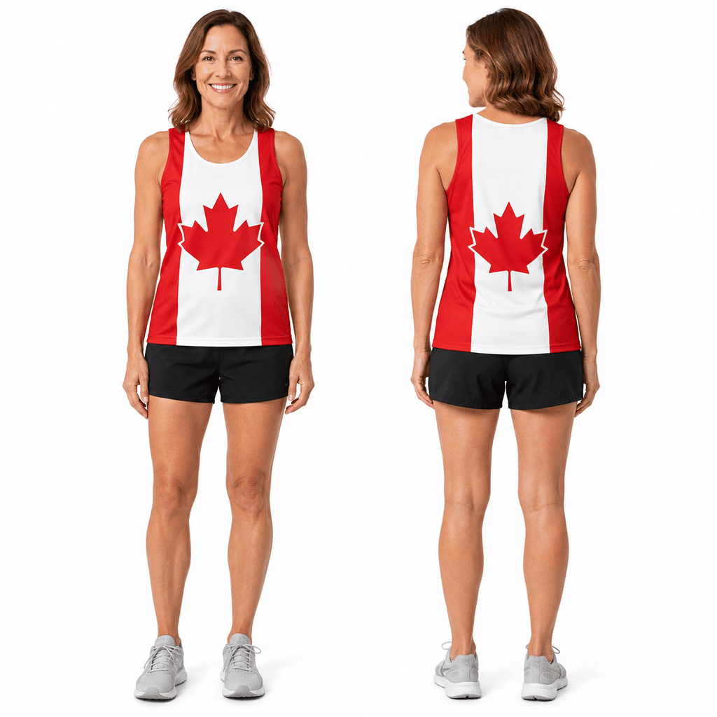 Canada Running Tank Top Canada Flag Running Singlet for Men and Women