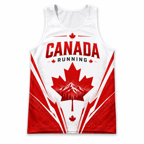 Canada Running Tank Top Maple Leaf Mountain Running Singlet for Men and Women