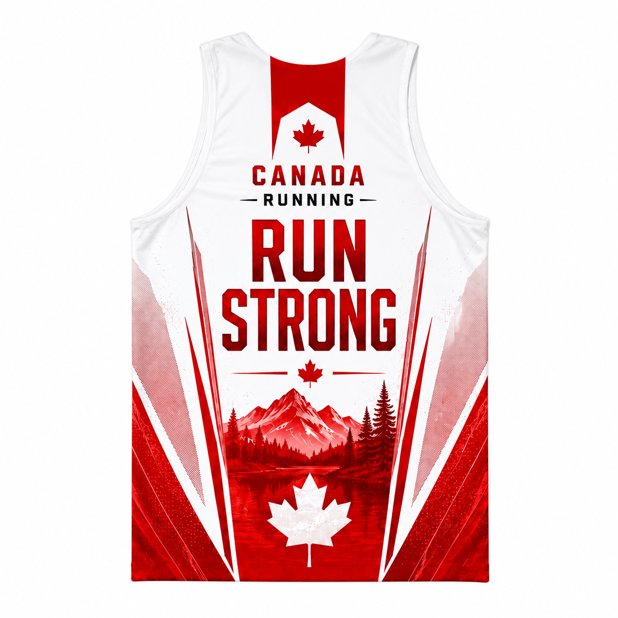 Canada Running Tank Top Maple Leaf Mountain Running Singlet for Men and Women