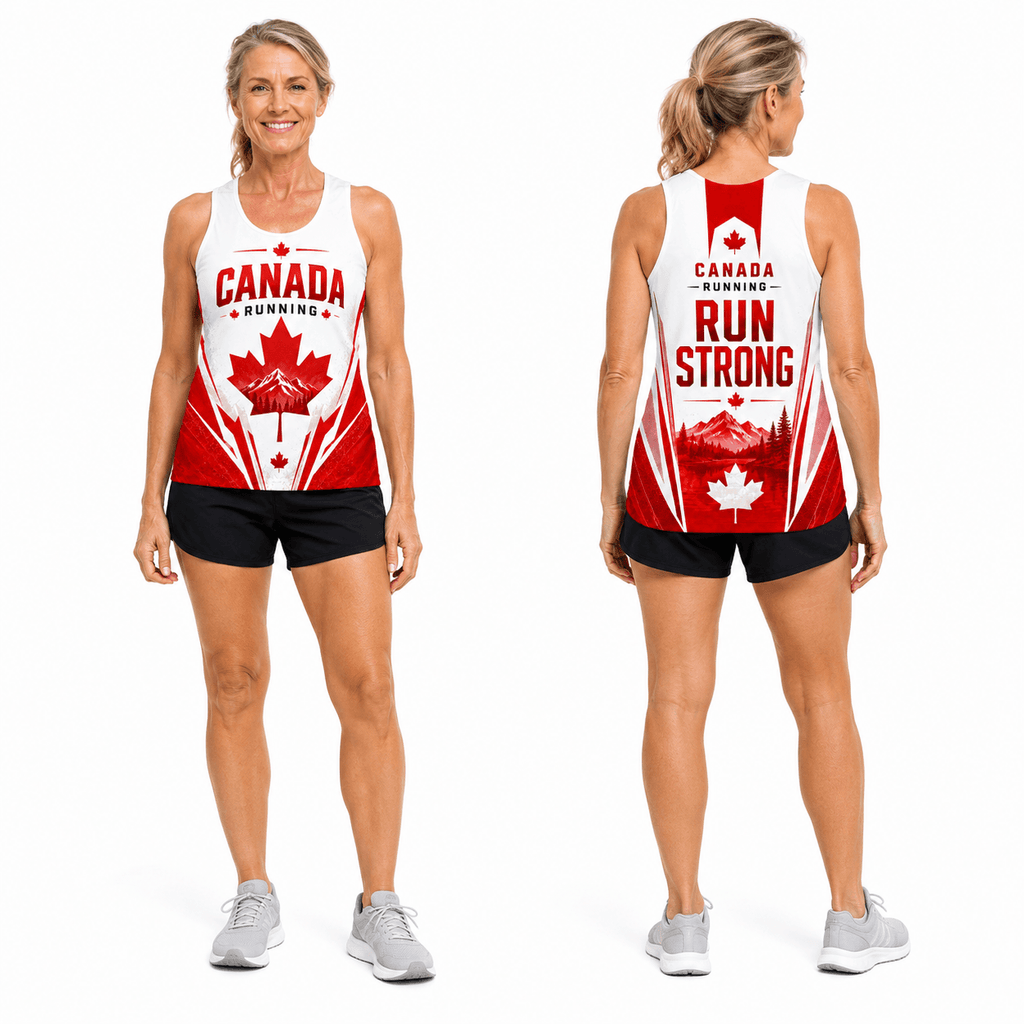 Canada Running Tank Top Maple Leaf Mountain Running Singlet for Men and Women