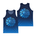Cancer Survivor Running Tank Top Blue Sunflower Running Singlet for Men and Women