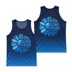 Cancer Survivor Running Tank Top Blue Sunflower Running Singlet for Men and Women