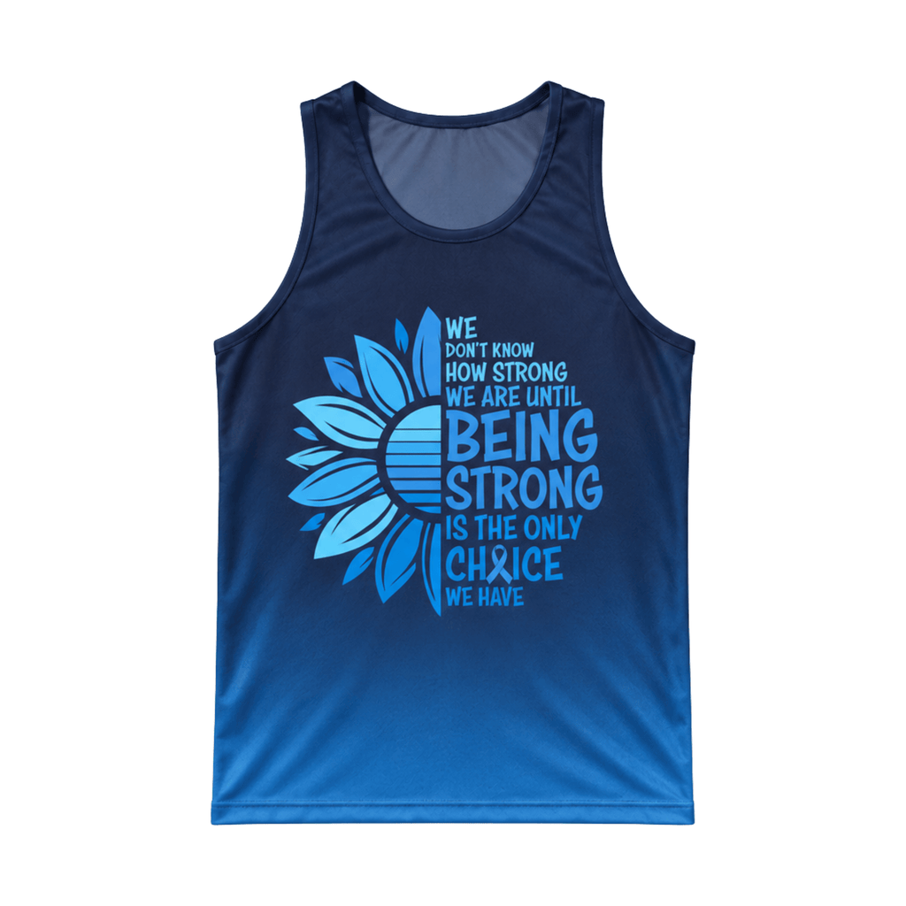 Cancer Survivor Running Tank Top Blue Sunflower Running Singlet for Men and Women
