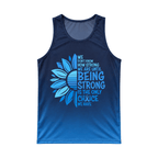 Cancer Survivor Running Tank Top Blue Sunflower Running Singlet for Men and Women