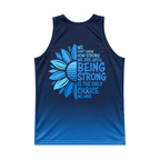 Cancer Survivor Running Tank Top Blue Sunflower Running Singlet for Men and Women